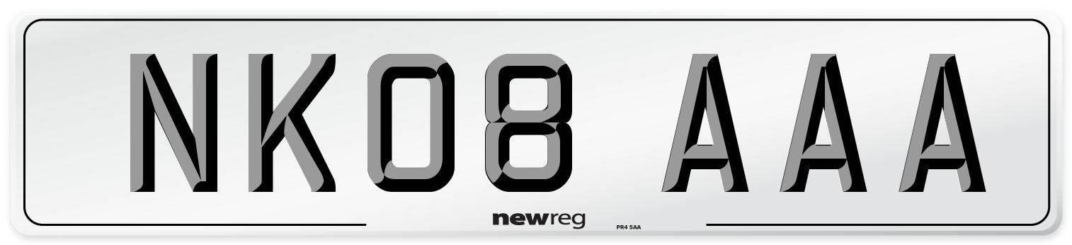 NK08 AAA Number Plate from New Reg
